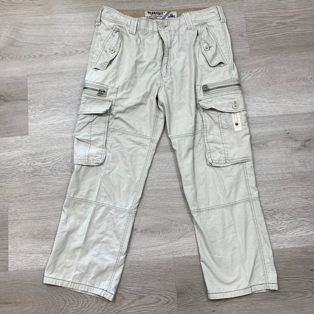 Vintage Y2K WearFirst Baggy Cargo Utility Pants Men's 36x29